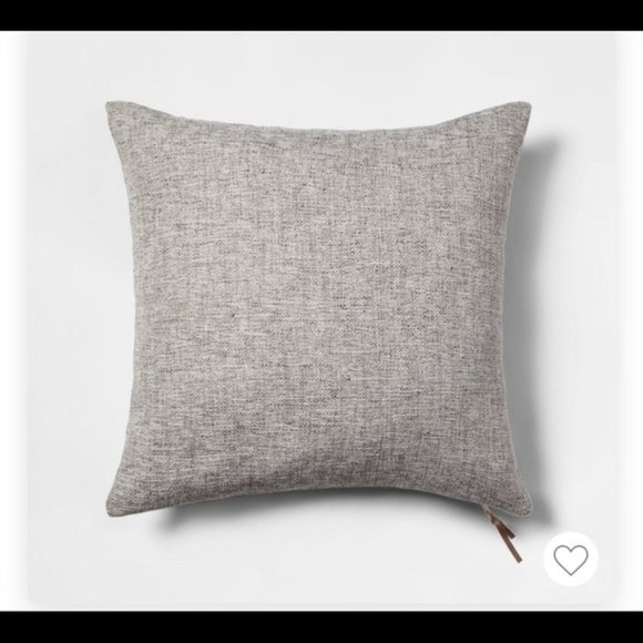 Project 62 Other - New Woven With Exposed Zipper Square Grey Pillow